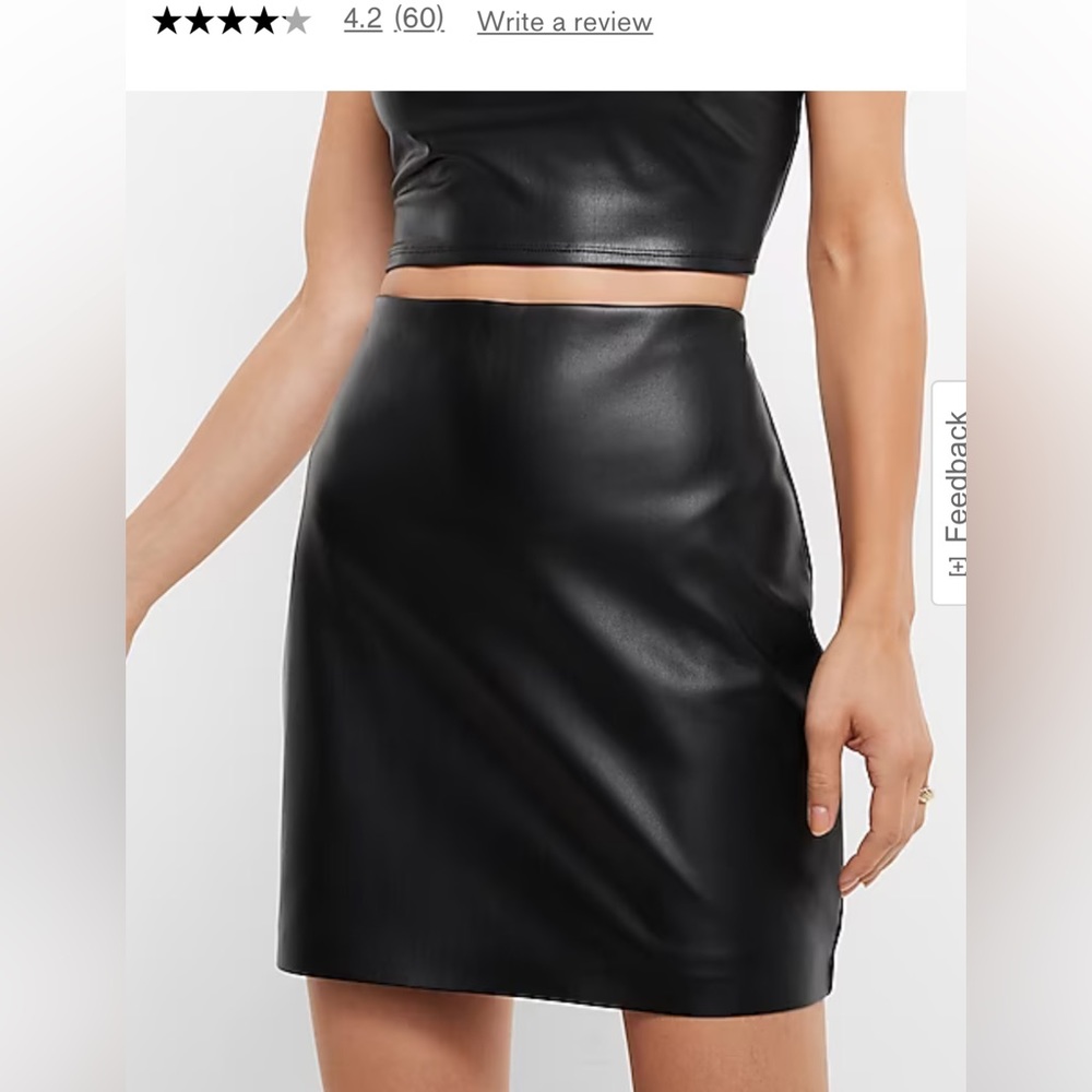 Express pull on faux leather mini skirt